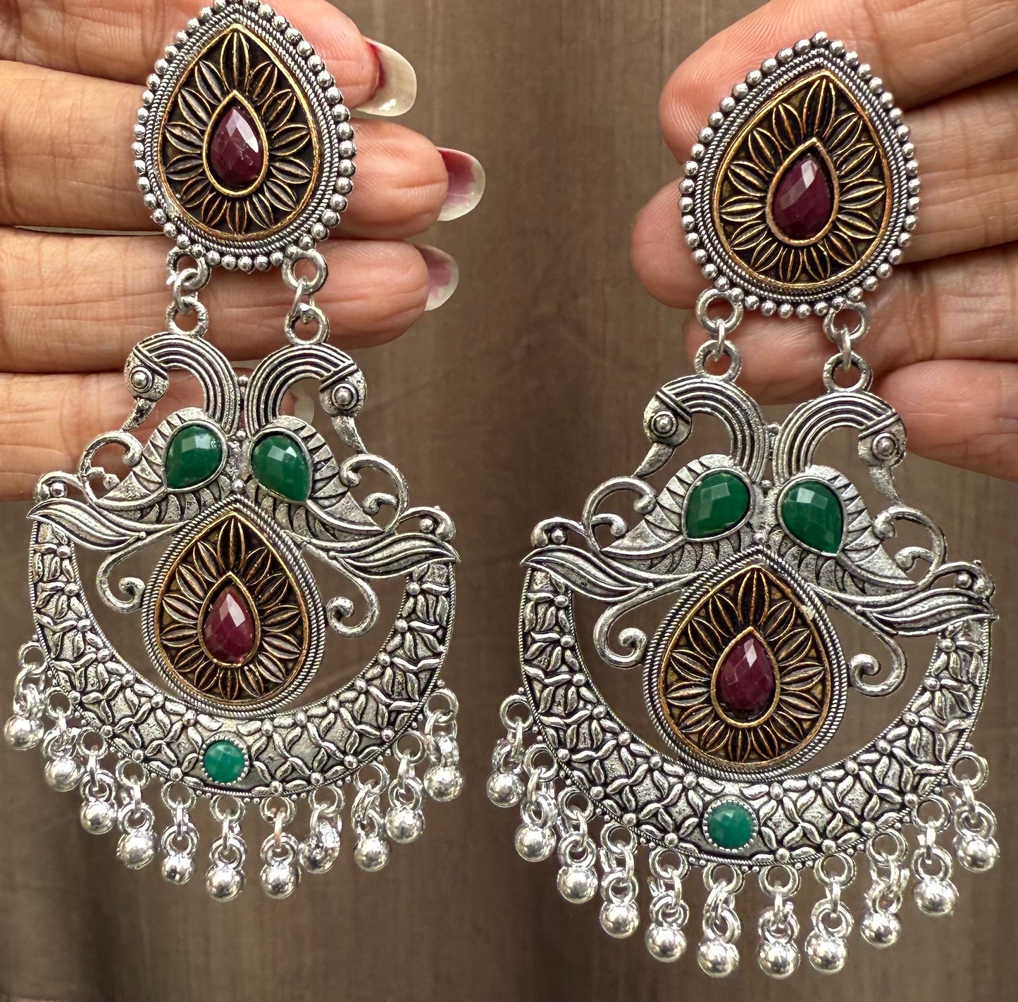 Oxidised Ethnic Earring