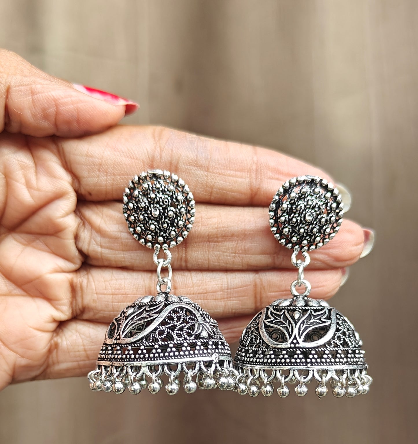 Oxidised Traditional Ethnic Jumkas