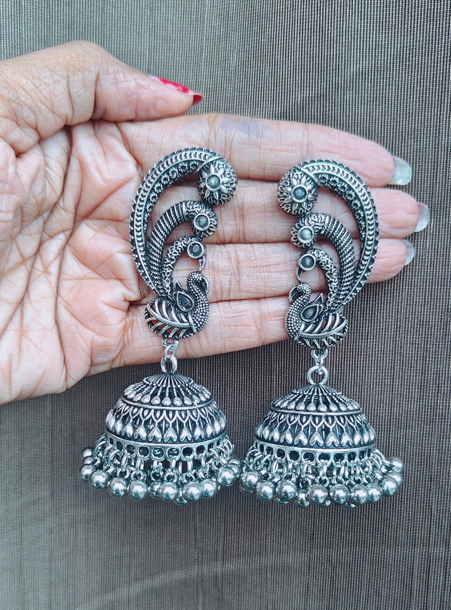 Oxidised Ethnic Traditional Jhumka