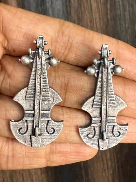 Oxidised Earring guitar