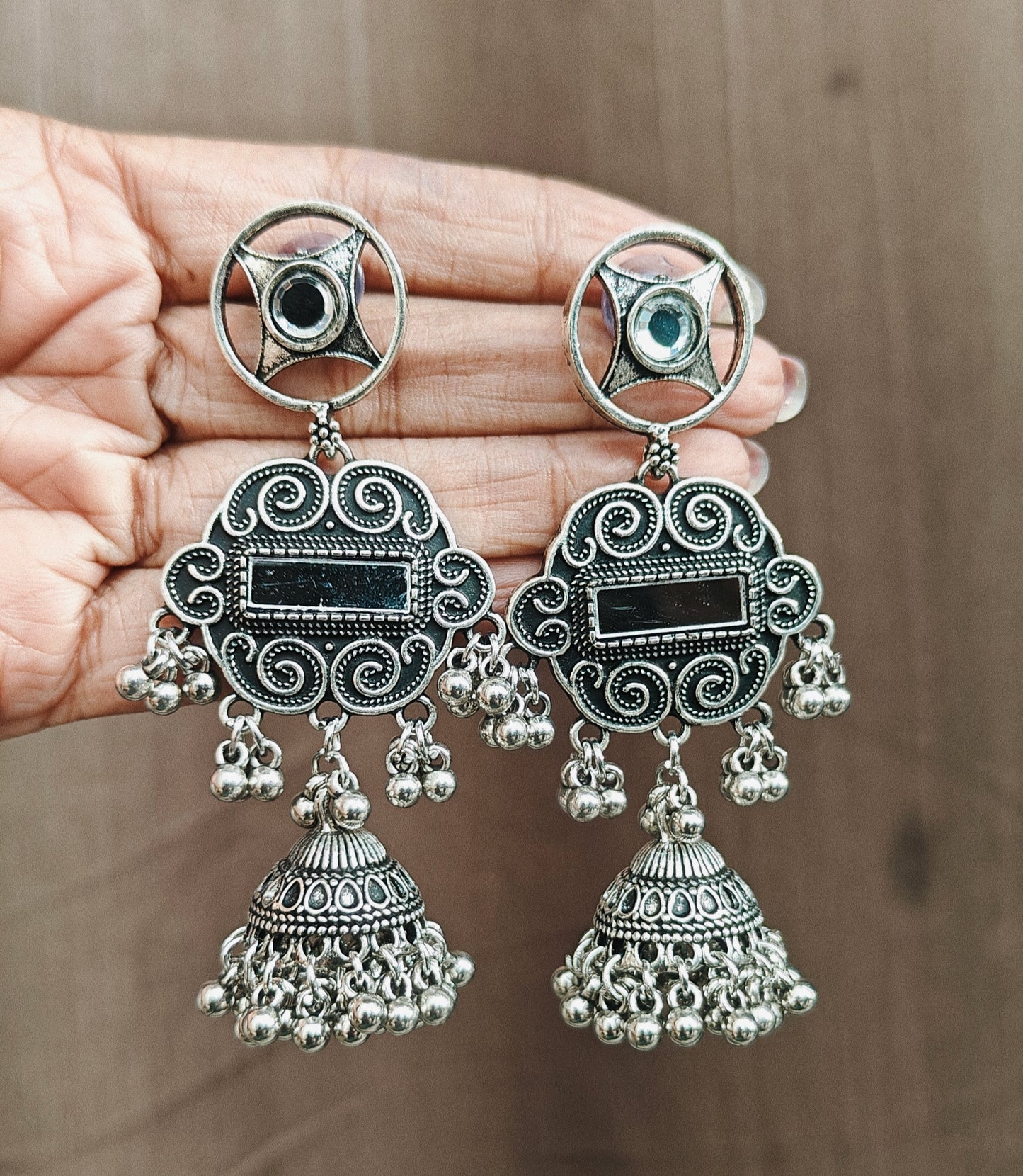 Oxidised Traditional Ethnic Jhumkas