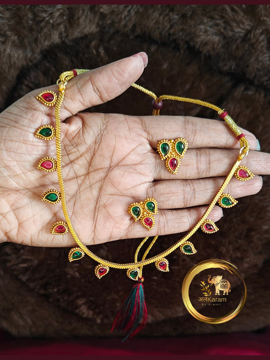 Temple Brass Short Necklace Multi-color-TBSNM0001.jpg